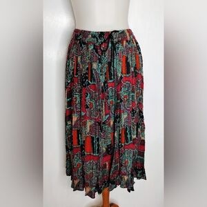 VINTAGE BRONSON RAYON CRINKLE PLEAT SKIRT